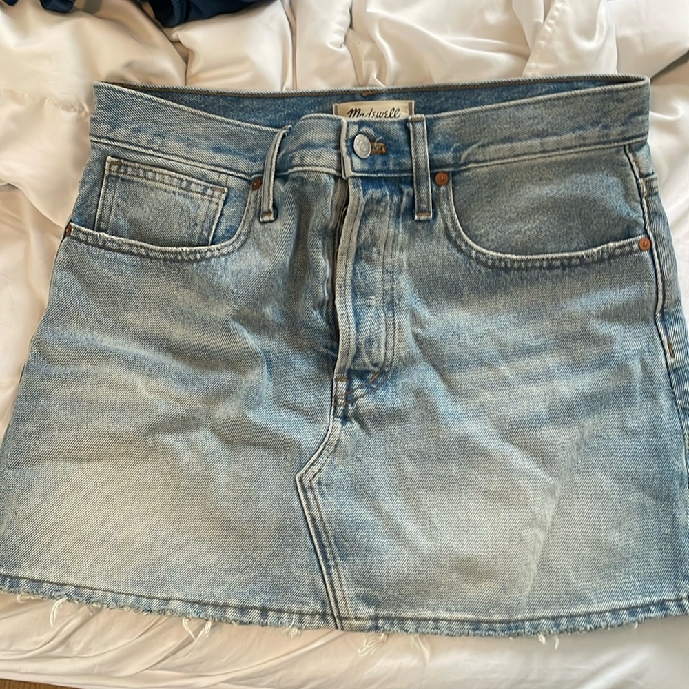 Madewell denim mini skirt